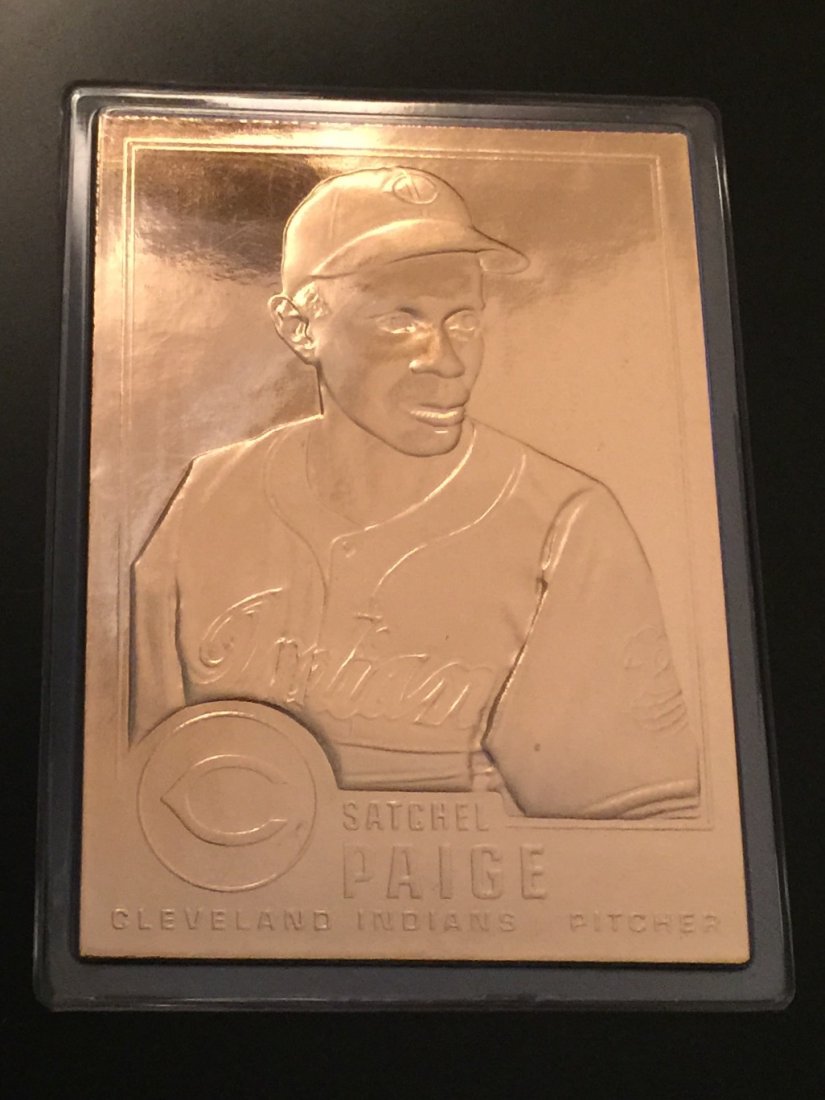 Rare 22kt Gold Baseball Card of SATCHEL PAIGE