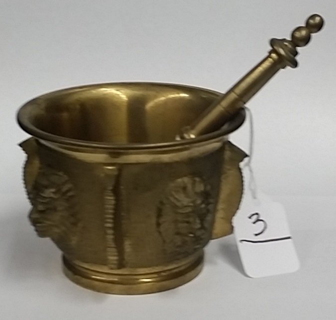 Vintage Lion Head Mortar & Pestle: very heavy, beautifule piece