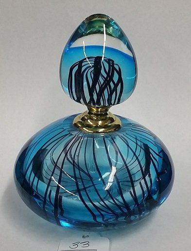 Lg. Murano-Style Glass Perfume Bottle Dale Tiffany: Has Dale Tiffany label on bottom