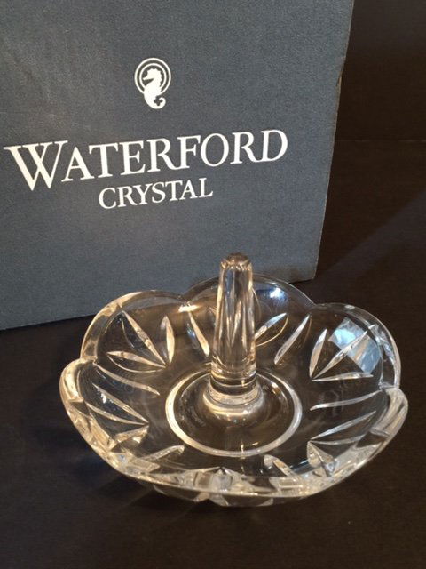 Signed WATERFORD Crystal Ring Holder - Perfect: Box in Photos for Display only and Not Included