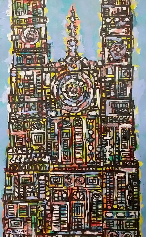 Rene PORTOCARRERO (1912-1986) Cuban artist: Gouache On Paper With Cuban Registery Stamp On Back, 30" x 20"