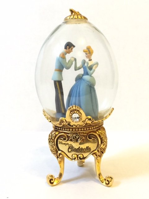 V. Rare FABERGE Disney CINDERELLA Blown Glass Egg: STUNNING - RARE - Made by House of FABERGE MULTIPLE PHOTOS POSTED