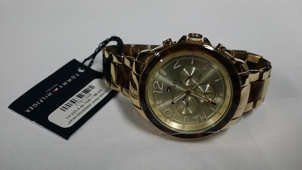 Tommy Hilfiger Gold and Shell Quartz Watch: $185 retail