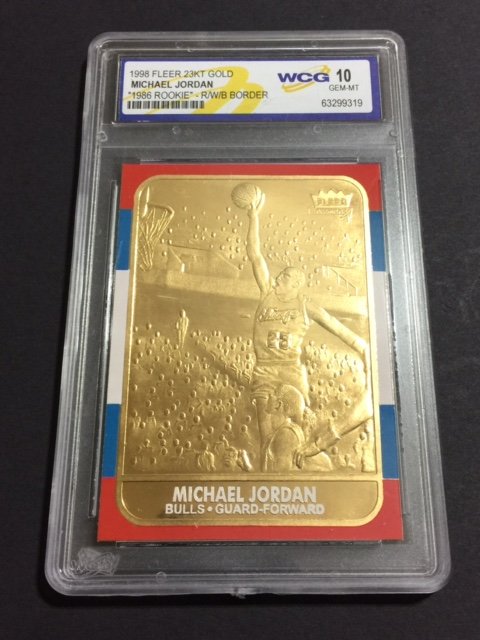 V Rare MICHAEL JORDAN 23kt Gold Rookie Card GEM 10: V Rare MICHAEL JORDAN 23kt Gold Rookie Card GEM 10