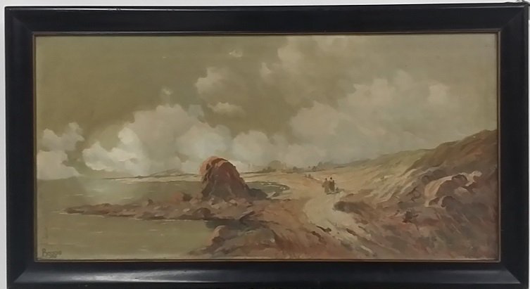 Emilio Boggio Oil On Canvas: Frame 14.5" x 26.5"