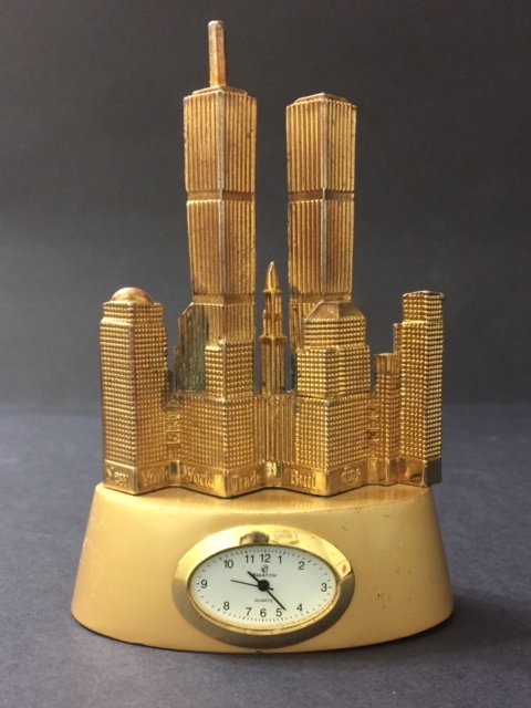 SWATCH Gold Tone Heavy Metal Twin Towers Clock: GREAT PIECE