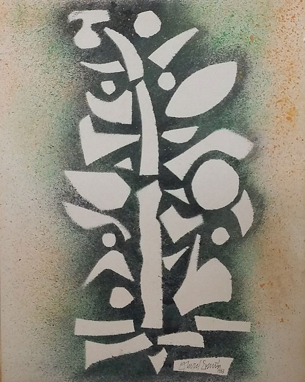 David Smith Mixed Media On Cardboard: 20" x 16"