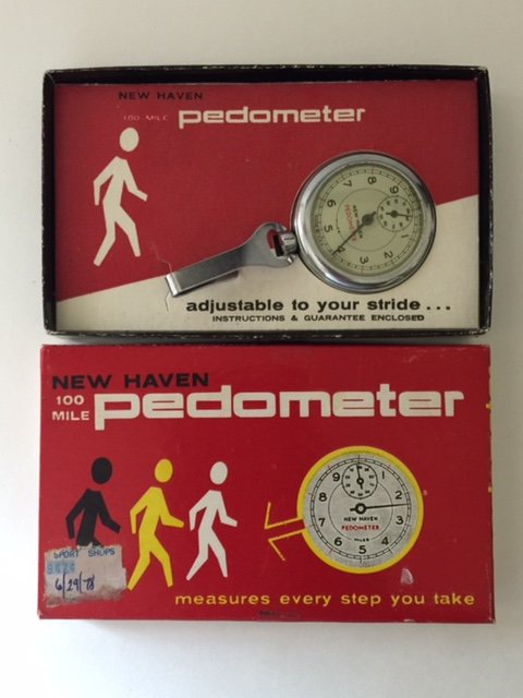 Vintage New Old Stock NEW HAVEN Pedometer w/Box: Bought and Never Removed from Box