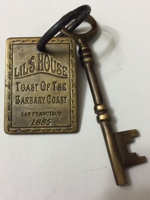 Dated 1885 LIL's HOUSE San Fran BROTHEL Room Key: VERY COOL PIECE - MUST SEE ALL PHOTOS