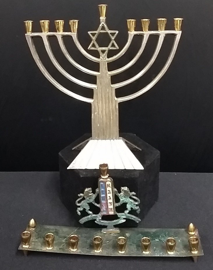 Lot of 2 Judaica Menorahs: Lot of 2 Judaica Menorahs