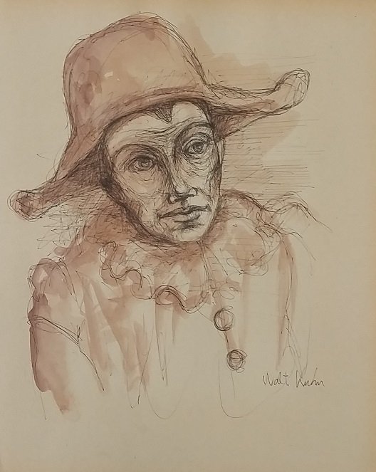 Mixed Media on Paper Signed Walt Kuhn: 14"x11"