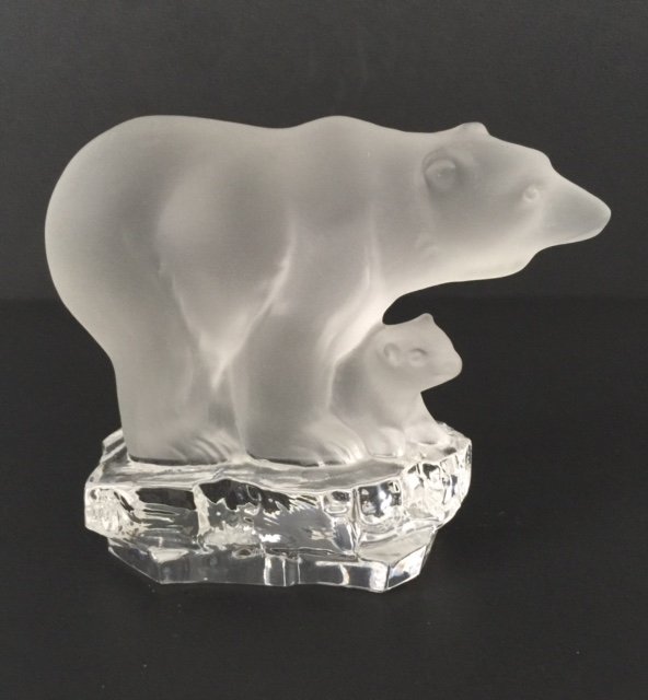 Vintage Signed GOEBEL German Crystal Polar Bears: Multiple Photos Posted