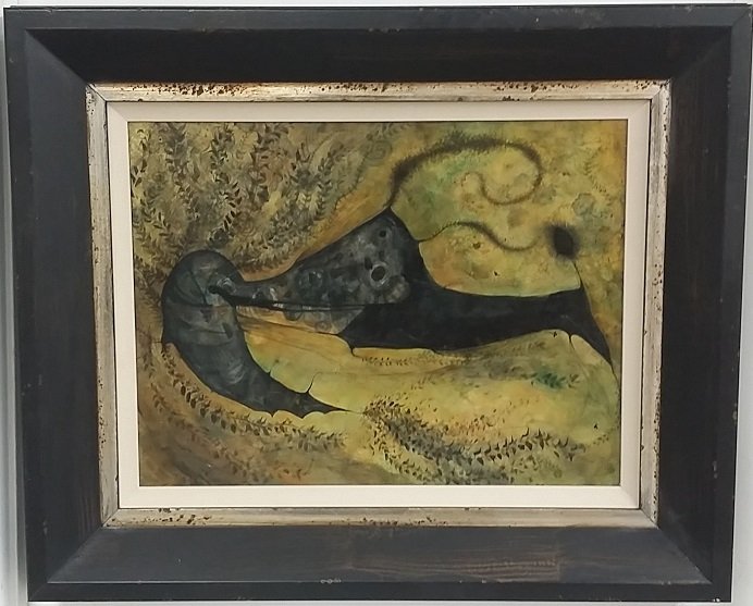 Acosta de Leon Mixed Media on Board: frame approx 28"x32.5"