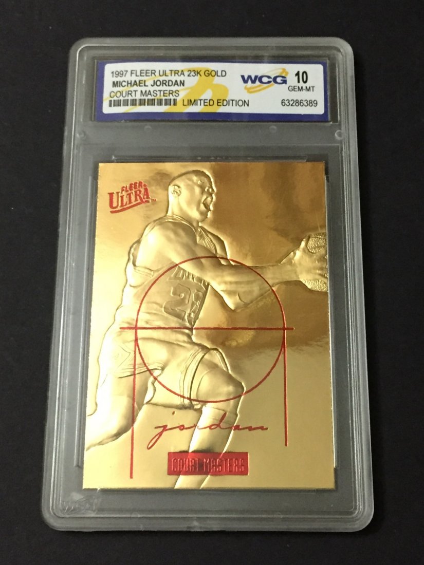 Gem 10 MICHAEL JORDAN Court Masters 23kt Gold Card: GREAT CARD - Graded Gem Mint 10