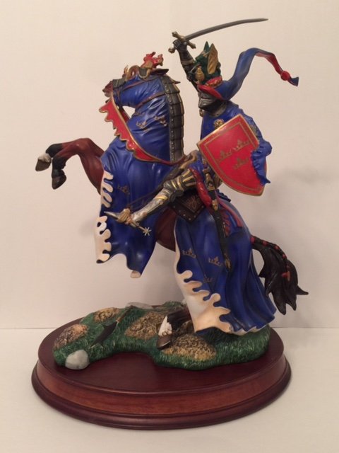 Very RARE - Medieval "Arthur King and Legend": 17" Tall by 13" Wide - Fully Hand Painted Porcelain Presented by International Arthurian Society Distributed through the Original Franklin Mint Near Impossible to Find - Quality Second to None