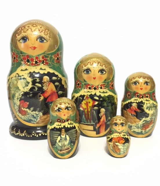 Authentic Signed Russian Matryoshka Nesting Dolls: Fully Hand Painted - Imported from RUSSIA in the 70's MULTIPLE PHOTOS POSTED