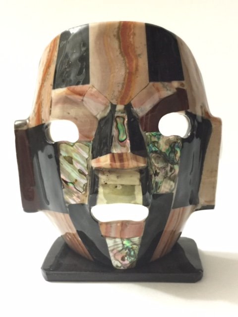 Vintage ABALONE Mayan Aztec Warrior Death Mask: Vintage ABALONE Mayan Aztec Warrior Death Mask