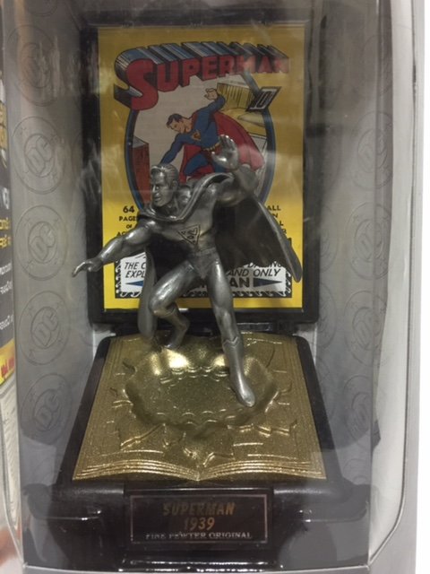 1939 Golden Age Fine Pewter SUPERMAN Figure: Comes in Original Sealed Mint Box w/COA Multiple Photos Posted