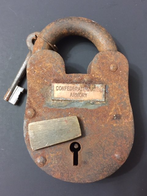 Civil War Confederate Armory Lock w/Skeleton Key: Very Cool Piece