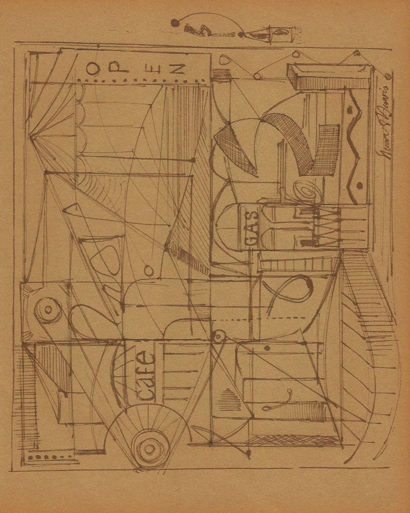 Attributed to STUART DAVIS (American, 1894-1964): Ink on Paper, Date: 1950s, Size: 11 x 14 in.