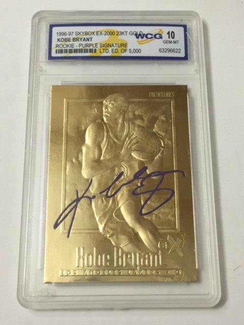 1996-97 KOBE BRYANT 23KT Gold Gem 10 Rookie Card: Purple Signature Series - Limited Edition