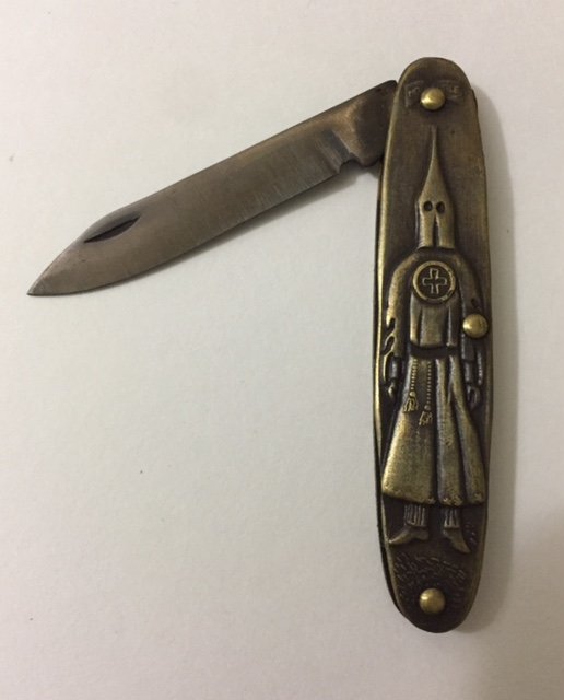 Old KKK - Ku Klux Klan Folding Pocket Knife: 2 Sided Imagery - Cool Piece - Multiple Photos Posted