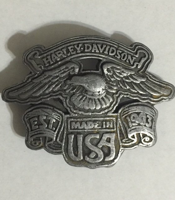 Early HARLEY DAVIDSON Embossed Belt Buckle: COOL PIECE