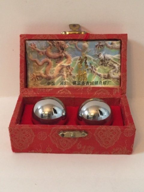 Vintage Imported Chinese Stress Relief Balls: Great Set in Original Box - Never Removed from Box