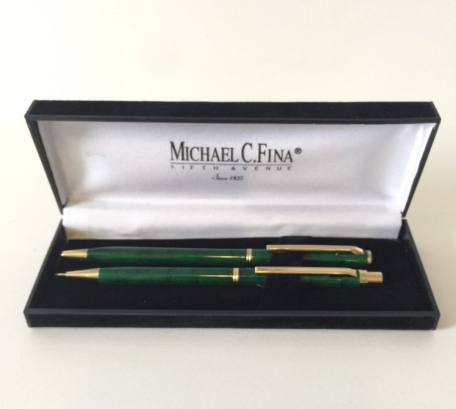 MICHAEL C. FINA Fifth Avenue Pen & Pencil Set: Never Removed from Original Box