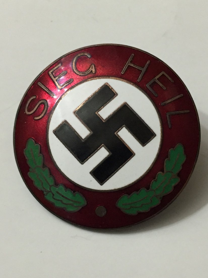 NAZI Germany/Swastika "SIEG HEIL" Enameled Pin: Screw Back Enameled Uniform Pin