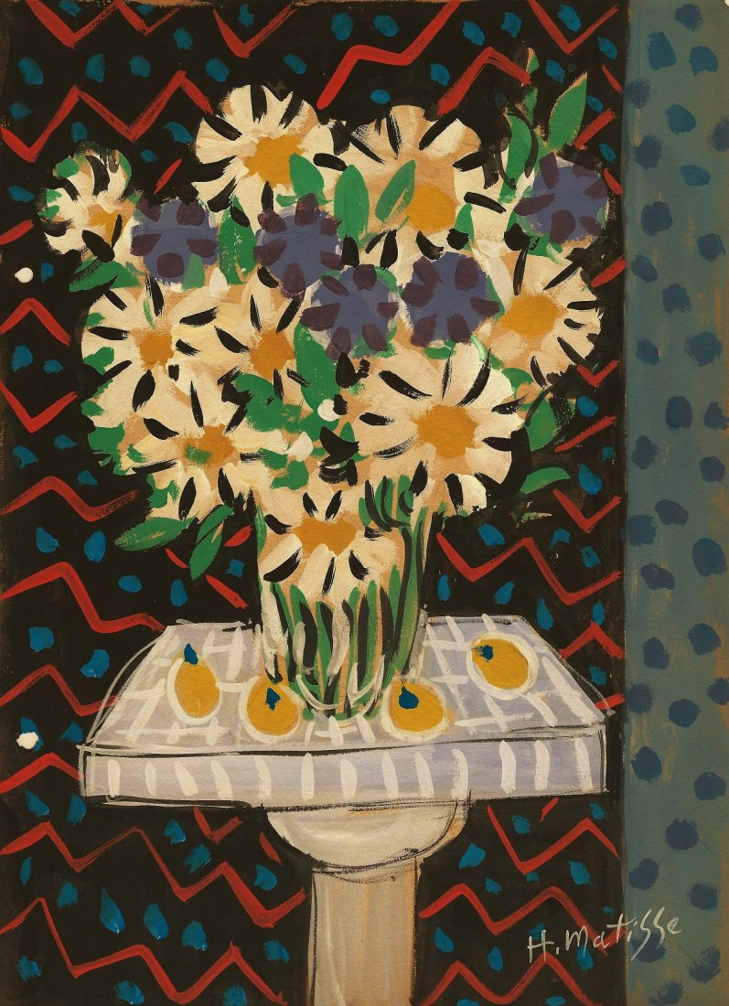 Attributed to HENRI MATISSE (French, 1869-1954): Medium: Watercolor on Paper, Date: 1940s, Size: 11 ¼ x 8 in.