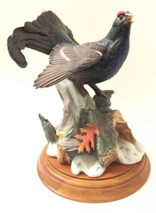 1982 Franklin Mint Porcelain Capercaillie Grouse Jul 27 2019 Lewis Maese Antiques Auction In Tx