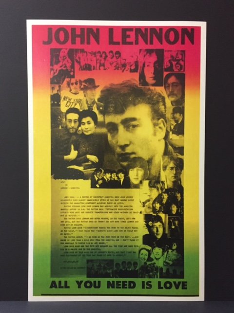 MAX DALTON John Lennon the beatles 2X4/" poster art handbill
