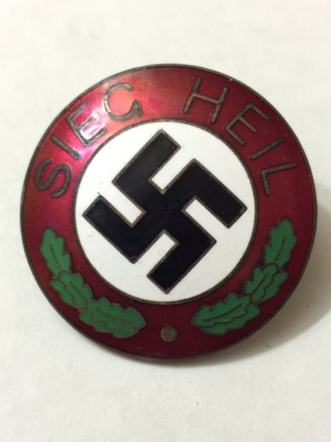 NAZI Germany/Swastika "SIEG HEIL" Enameled Pin: Screw Back Enameled Uniform Pin
