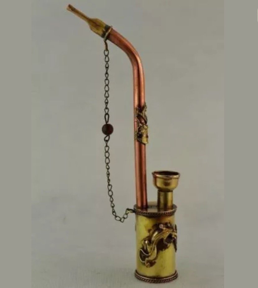 19th Century Handmade Chinese Opium Smoking Pipe: Great Piece - Multiple Photos Posted