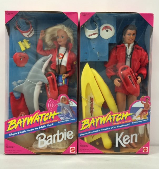 Lot of 2 VTG Sealed "BAYWATCH" KEN & BARBIE Dolls: Lot of 2 VTG Sealed "BAYWATCH" KEN & BARBIE Dolls