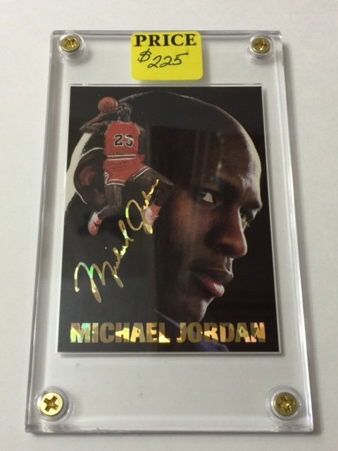 Rare MICHAEL JORDAN Signed Out of Retirement Card: Beautiful Card with Auto Signature in Gold