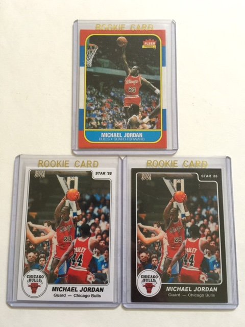 Lot of 3 - MICHAEL JORDAN Rookie Cards - READ ON: GARAGE SALE FIND - BEING AS-IS - Mint Condition Have Not Been Authenticated - Do Not Say Re-Prints THIS LOT IS BEING SOLD AS-IS - See all Photos