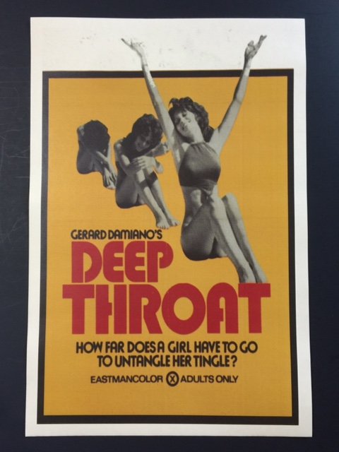 XXX Rated DEEP THROAT Theatre Lobby Card Poster: Gerard Damiano in the Original Deep Throat Movie Theatre Lobby Card Poster - 12" x 18", Actaul print date unknown