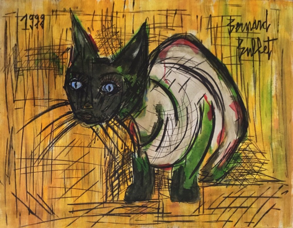 Attributed to: BERNARD BUFFET (French, 1928-1999): Medium: Mixed Media on Canvas, Date: 1999, Size: 22 x 28 in