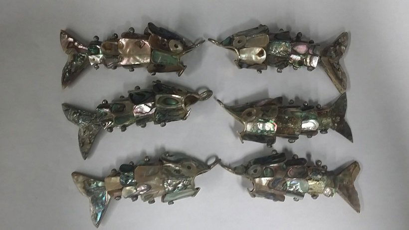 Lot of 6 Abalone Mid Century Bottle Openers: Lot of 6 Abalone Mid Century Bottle Openers