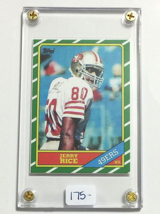 1986 Topps Jerry Rice Rookie Football Card Aug 10 2016 Omega