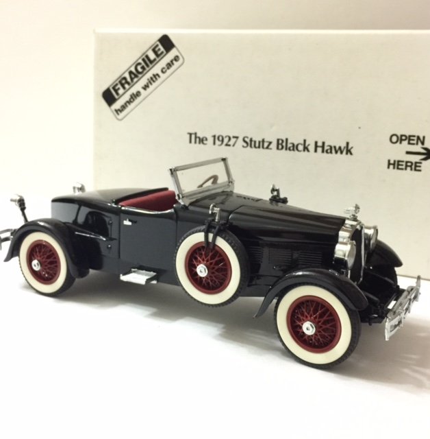 1927 STUTZ BLACK HAWK Die-Cast Car by DANBURY MINT: Rare 1927 STUTZ BLACK HAWK Full Scale Precision Die-Cast Comes in Original Box - Awesome - Flawless Multiple Photos Posted