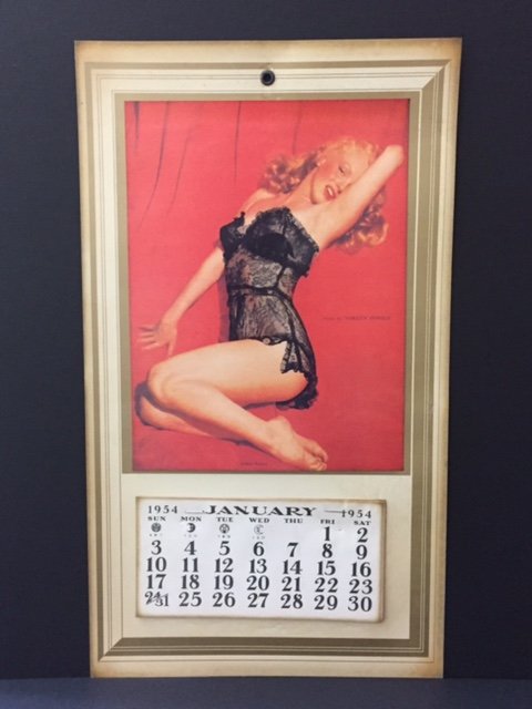 1954 MARILYN MONROE Risqué Calendar: 17" x 10" - Golden Dreams Calendar - Print Date Unknown