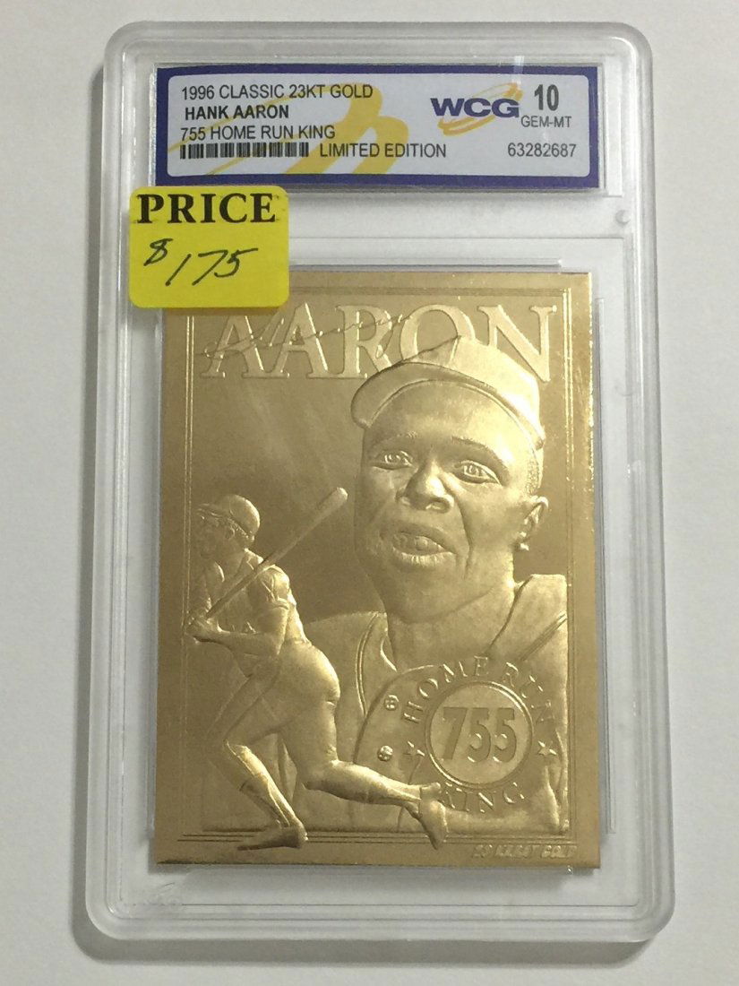 Gem 10 LTD Edition HANK AARON Gold Baseball Card: Limited edition 23k Gold Hank Aaron Baseball Card