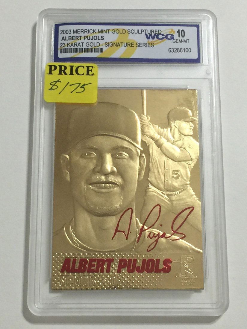 MT 10 Signature Series ALBERT PUJOLS Baseball Card: Gem Mint 10 - 23k Gold ALBERT PUJOLS Baseball Card