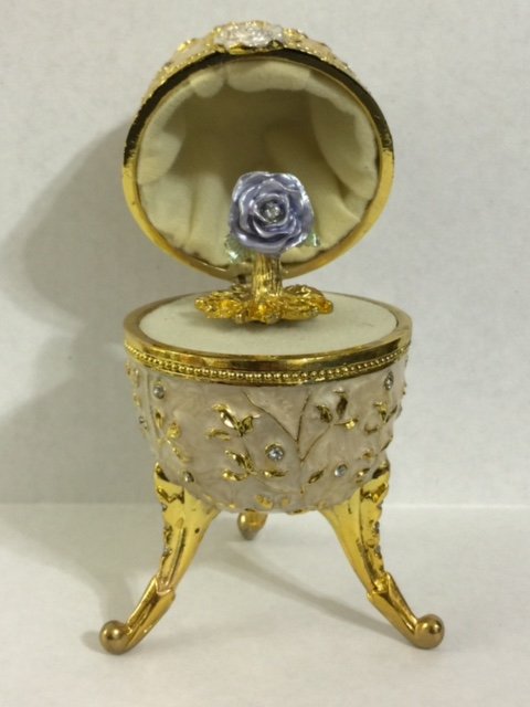 Stunning Jeweled/Enameled Musical Trinket Box Egg: " Tall Flawless - Working - Heavy Piece - See all Photos