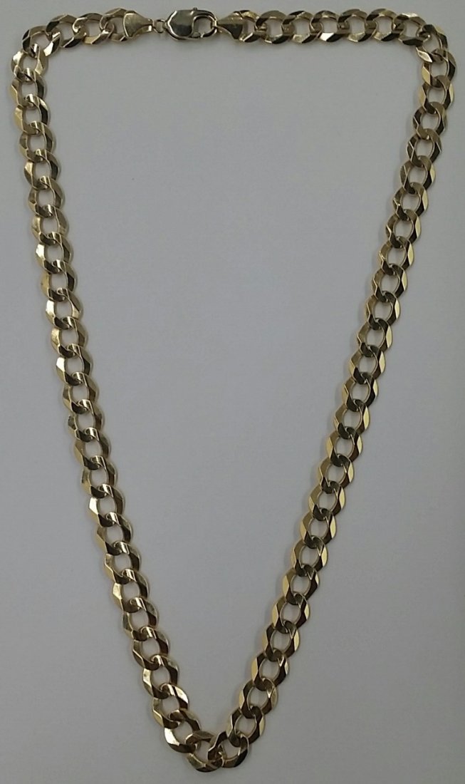 14K Gold Thick Cuban Style Link Chain: 43.5 dwt