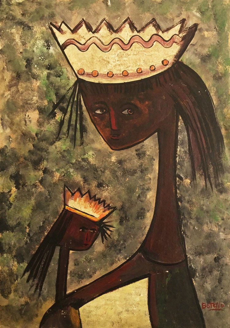 After ANGEL BOTELLO (Puerto Rican, 1913-1986): Medium: Oil on Canvas Panel, Date: 1950s, Size: 20 x 14 ¼ in.