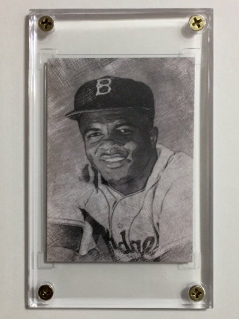 Rare JACKIE ROBINSON Sketch Art Baseball Card: Numbered 47/50 ACEP Pencil Sketch Art Print Card